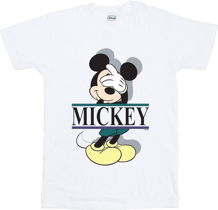 Actual product image Disney Womens/Ladies Mickey Mouse Letters Cotton Boyfriend T-Shirt (M)
