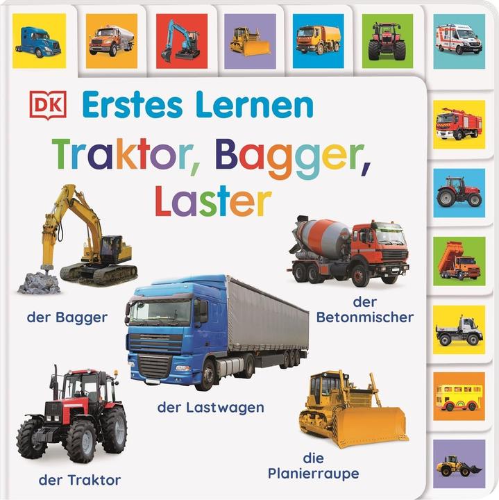 Actual product image First learning. Tractor, Excavator, Truck (German)