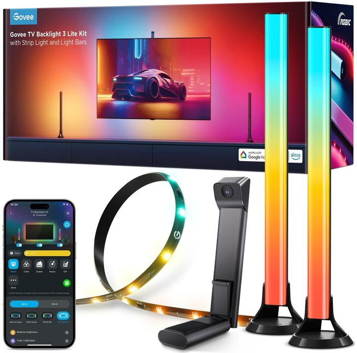 Produktbild Govee TV Backlight 3 Lite Kit (Warmweiss, RGBIC, 41 cm, Indoor)