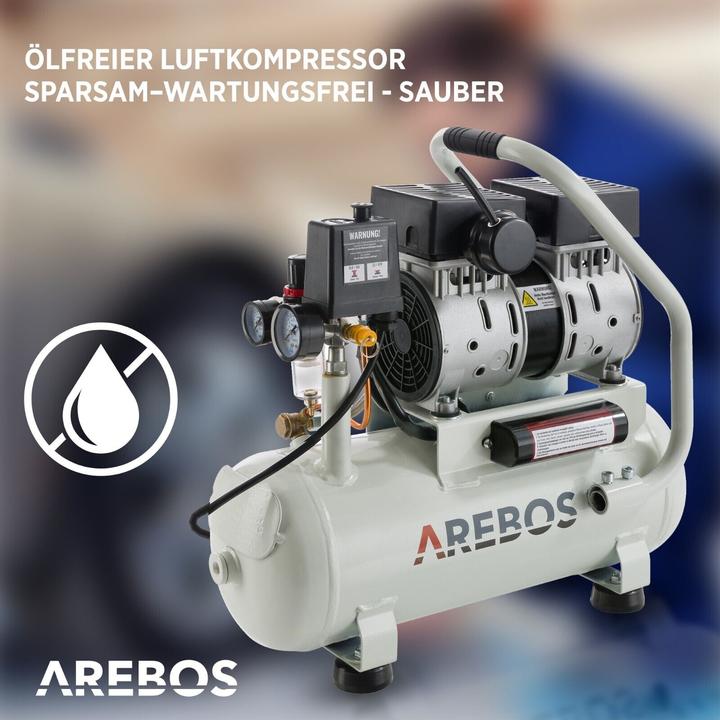 Actual product image Arebos Whisper compressor (8 bar, 12 l)
