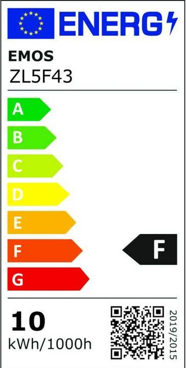 Energie-Label Emos LED Lampe Basic A60 / E27 / 9,4 W (60 W) / 806 lm / Neutral Weiss (E27, 9.40 W, 806 lm, 1 x, F)