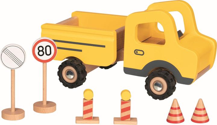 Produktbild Goki Baustellenfahrzeug mit Verkehrsschildern