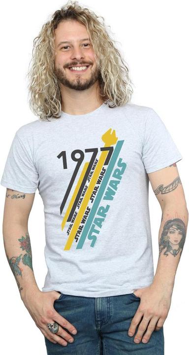 Actual product image Star Wars Mens Retro 77 Stripes T-Shirt (L)