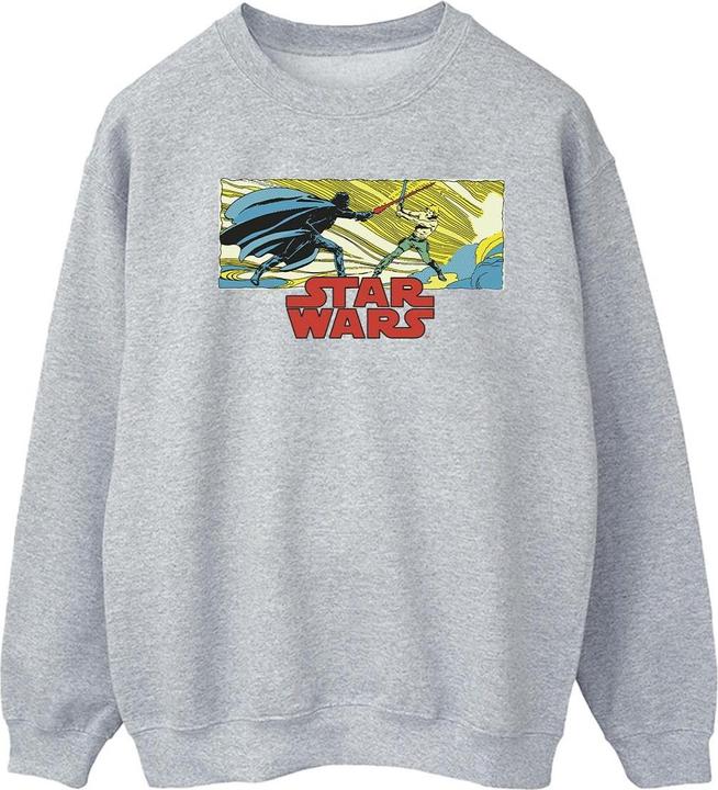 Actual product image Star Wars Mens Comic Strip Luke And Vader Sweatshirt (XL)