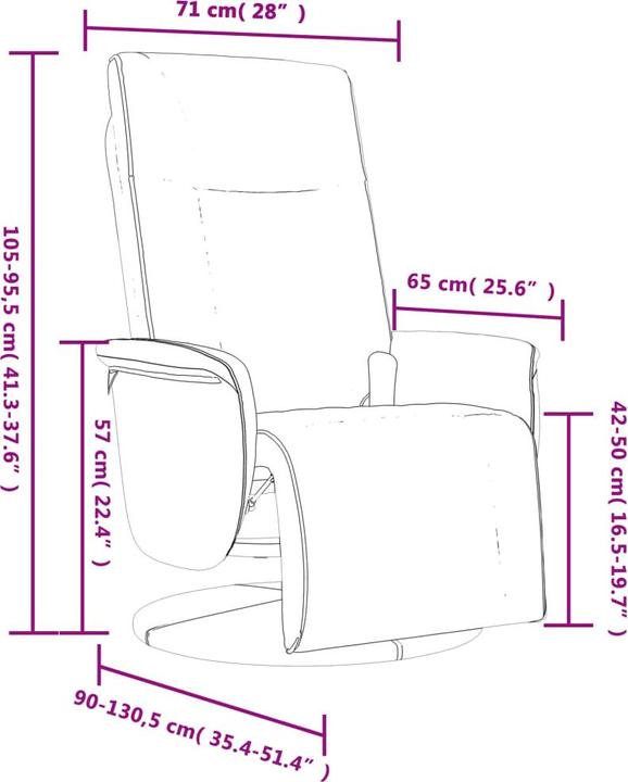 Image du produit VidaXL Fauteuil de massage avec repose-pieds Marron Similicuir,Couleur