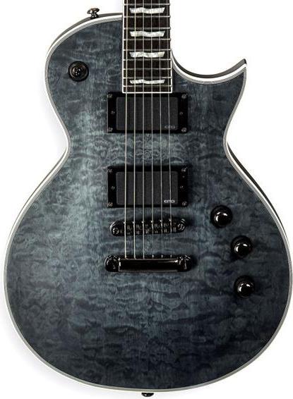 Actual product image ESP LTD EC-401 QM STBLKS Electric Guitar See Thru Black (Electric guitar, Pao-Ferro, Mahogany, Fingerboard, Grover mechanics)