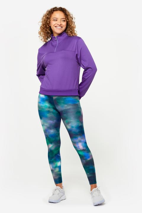 Immagine prodotto Domyos Felpa donna manica lunga con colletto a zip - viola (L)