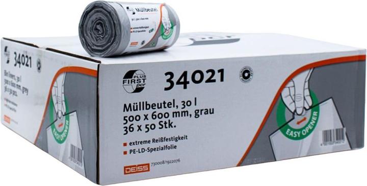 Actual product image Deiss Bin liners 30.0 l grey 14 µm, 50 pcs. (50 x, 30 l)