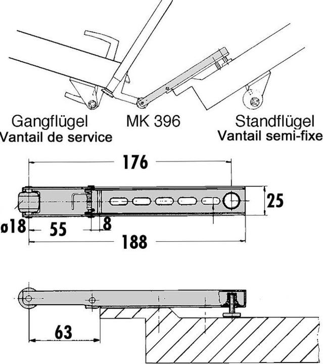 Produktbild Dormakaba Mitnehmerklappe MK 396 (Zimmertür, Eingangstür, Holztür, Balkontür, Indoor)