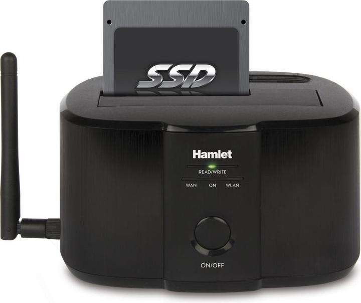 Actual product image Hamlet Wi-Fi Docking Station for 2.5" or 3.5" sata hard disks (1 Ports)