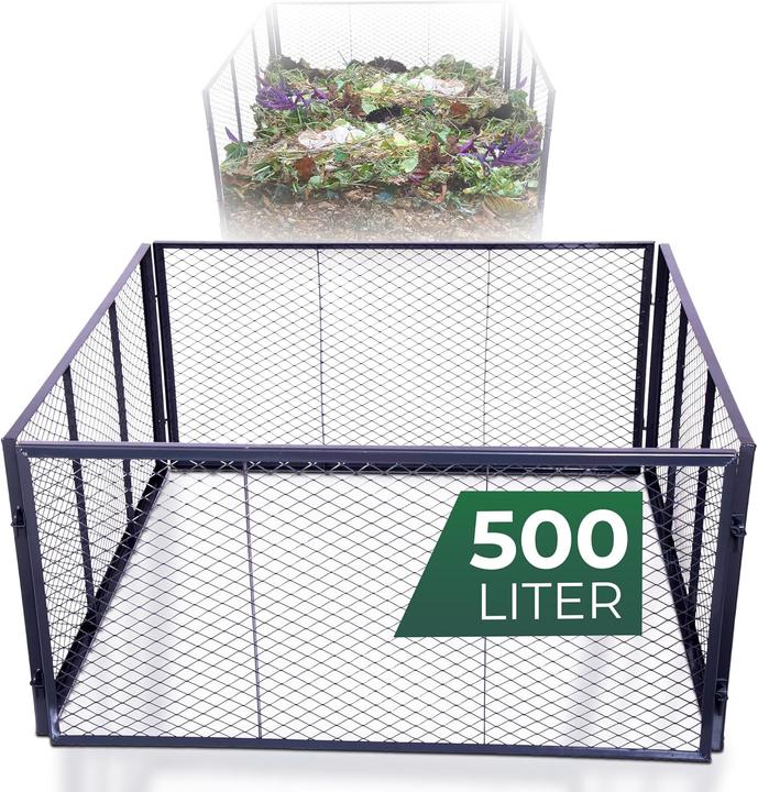Novatool Garten-Komposter Metall 100x100x50 cm, mit erweiterbarem Stecksytem, pulverbeschichteter Me (1000 l)