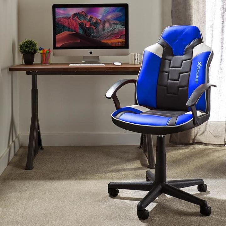 Actual product image X Rocker Gaming chair Saturn children /grey/blue