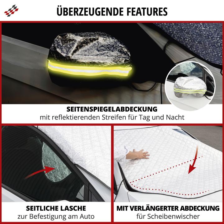 Actual product image Walser Premium thermal windscreen protector with side mirror cover, car windscreen cover 147x120 cm