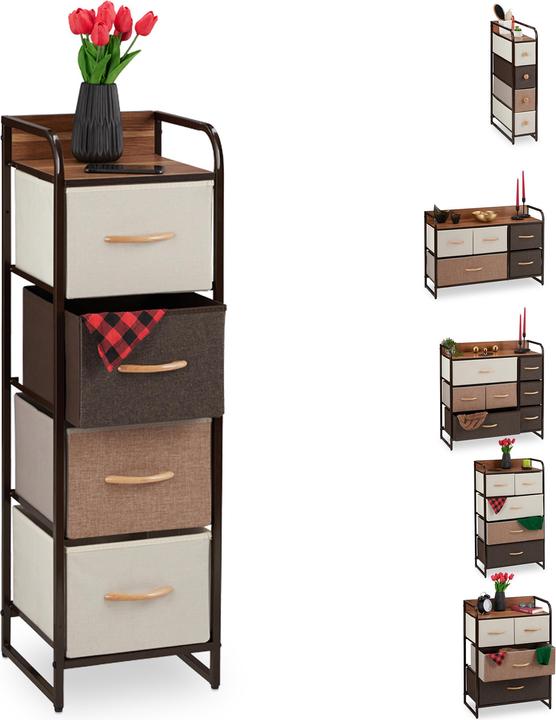 Image du produit Relaxdays Armoire avec tiroirs différents designs (31 x 31,5 x 99,5 cm)