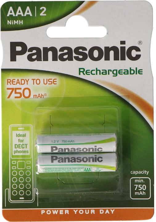 Panasonic DECT rechargeable (2 pcs, AAA, 750 mAh)