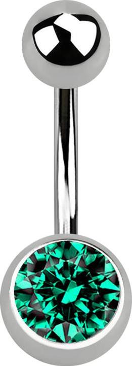 Actual product image Star Piercing Banana silver with ball and ball crystal turquoise (without brass, Titanium G23)