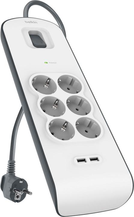 Produktbild Belkin Steckdosenleiste 6-fach + 2xUSB-A, 2m Kabel BSV604vf2M-V2 (6 x, USB, 2 m)