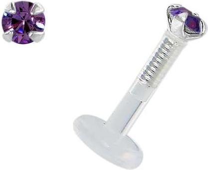 Produktbild Bijouteria Piercing für Lippe/Tragus (Bioplast, Silber 925, Swarovski Kristall)