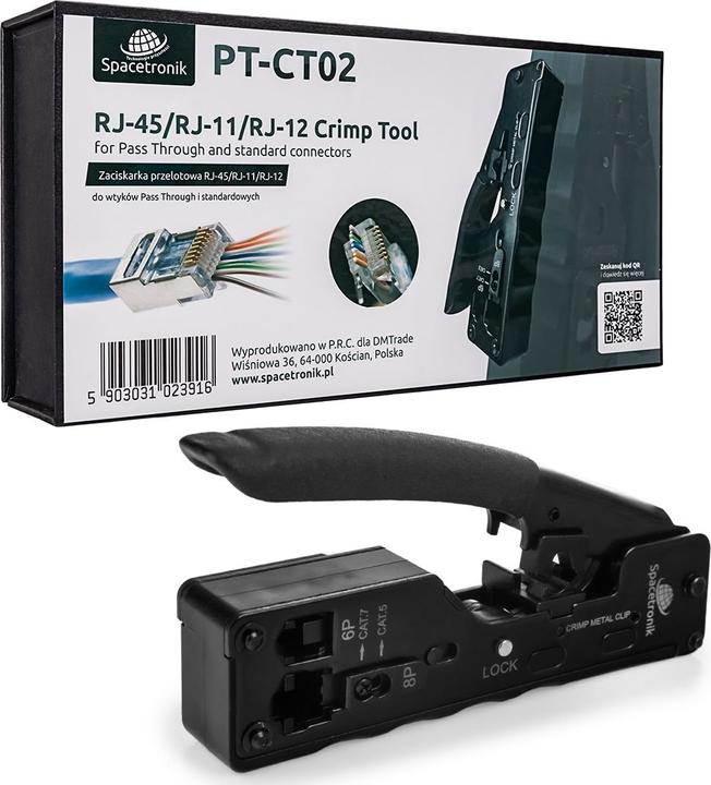 Immagine prodotto Spacetronik Zaciskarka przelotowa RJ45 / RJ12 / RJ11 (PT-CT02)