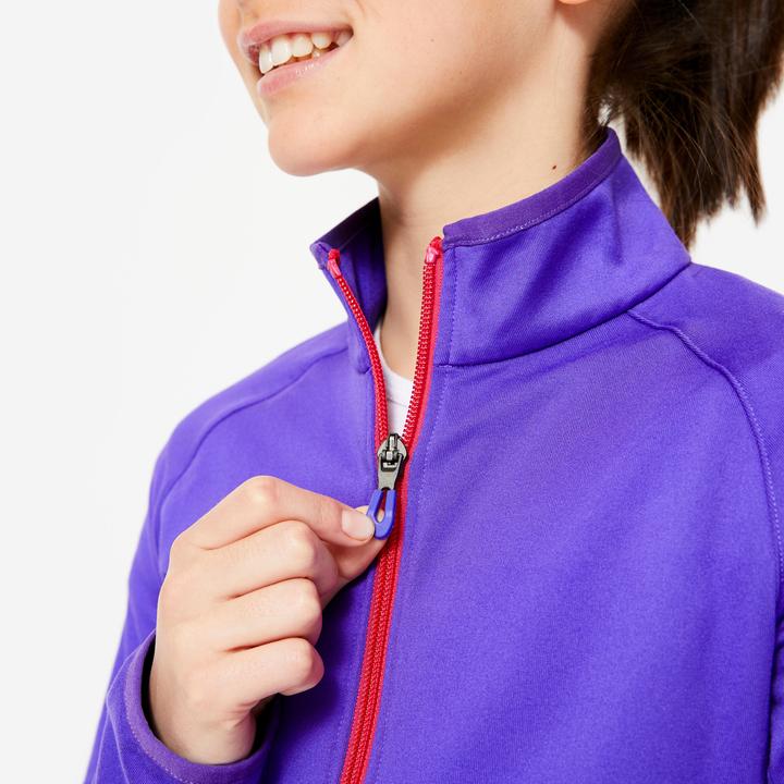 Produktbild Decathlon Trainingsjacke Mädchen tailliert - lila/schwarz (6, 7, 8)