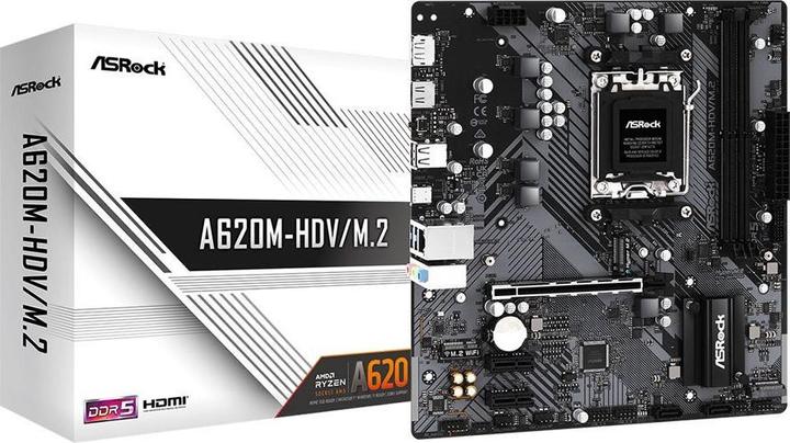Actual product image AsRock A620M-HDV/M.2 (AM5, AMD A620, mATX)