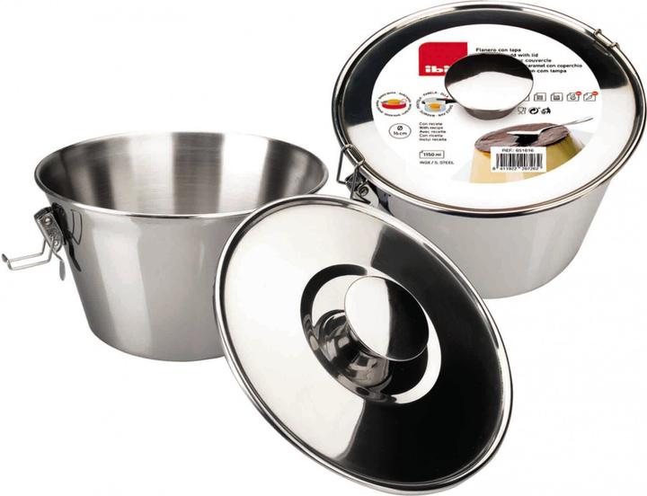 Immagine prodotto Ibili Stampo per budino con coperchio Acciaio inox Clasica 18 cm Perfetto per la preparazione di dessert