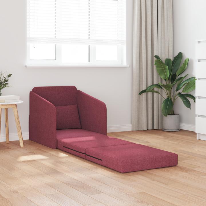 Produktbild VidaXL Fussboden Schlafsofa 2-in-1 Weinrot 65x80x83 cm Stoff (1.5-Sitzer)