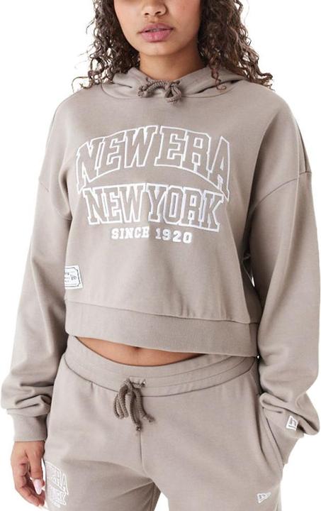 New Era Ladies Cropped Fleece Hoody ash brown - M (M)
