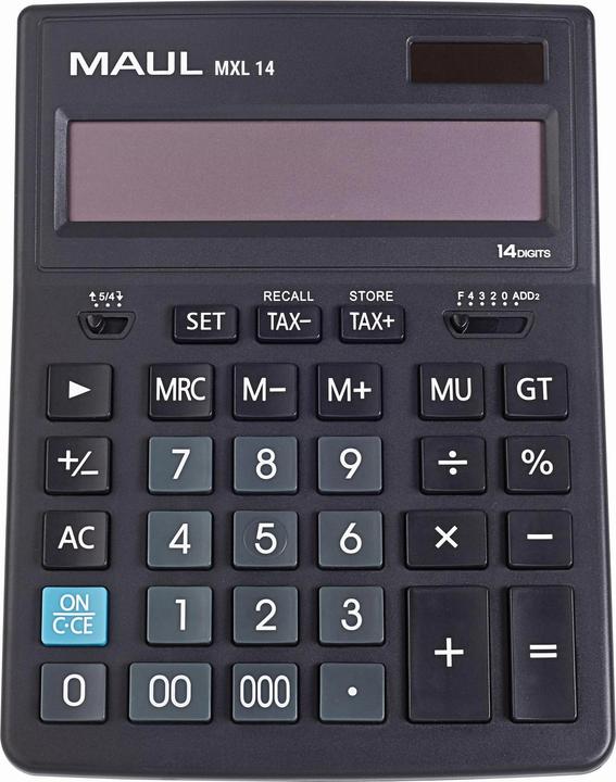Produktbild Maul Taschenrechner MXL14 Schwarz (Solarzellen)