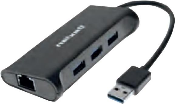 Image du produit Dexlan Adaptateur réseau USB 3.0 Gigabit avec hub 3 ports USB 3.0 (USB-A, 4 Ports)