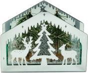 Produktbild IKO Winter Glasdeko mit LED + Teelicht h=17,5cm b=23cm