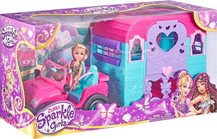 Actual product image Zuru Sparkle Girlz Doll with Jeep and Caravan (100176)