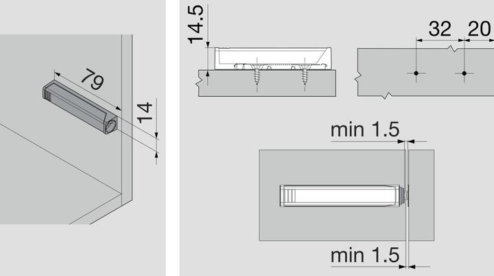 Actual product image Blum Tip On 956A (1 pcs.)