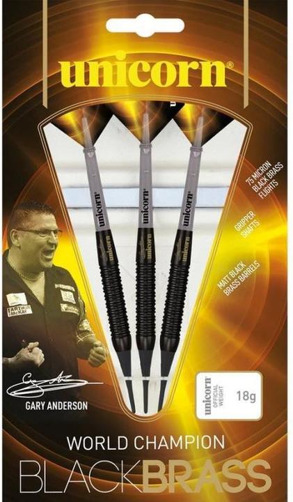 Immagine prodotto Unicorn Freccette morbide Gary Anderson in ottone nero (16 g)
