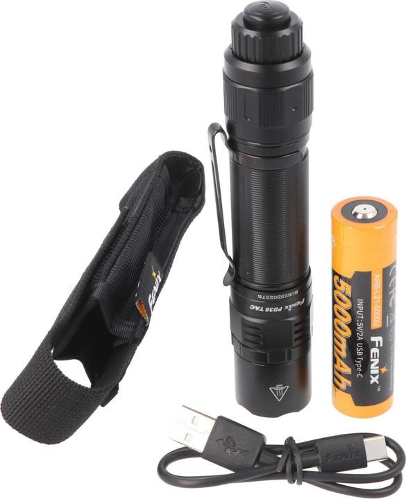 Immagine prodotto Fenix PD36 TAC Torcia LED, con interruttore rotante a una mano, con batteria ricaricabile inclusa