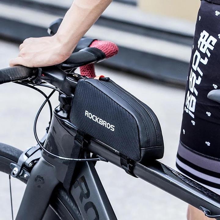 Produktbild Rockbros 039BK bicycle frame bag 1 l with braid - black (1 l, Rahmentasche)