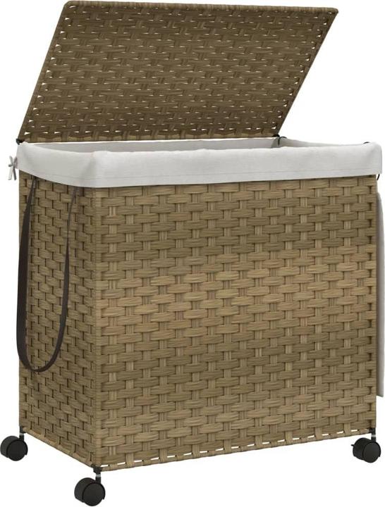 Image du produit VidaXL Panier à linge à roulettes 60x35x60,5 cm Rotin,Matériau