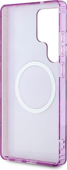 Produktbild Guess Etui Glitter Flowers Triangle Buttons MagSafe do Samsung Galaxy S25 Ultra fioletowy (Samsung Galaxy S25 Ultra)
