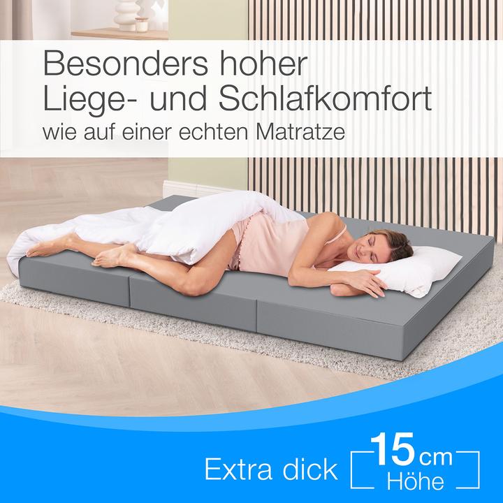 Image du produit Bestschlaf Klappmatratze, 3-teilige Faltmatratze, Reisebett, Gästematratze (120 x 195 cm, Noyau de mousse)