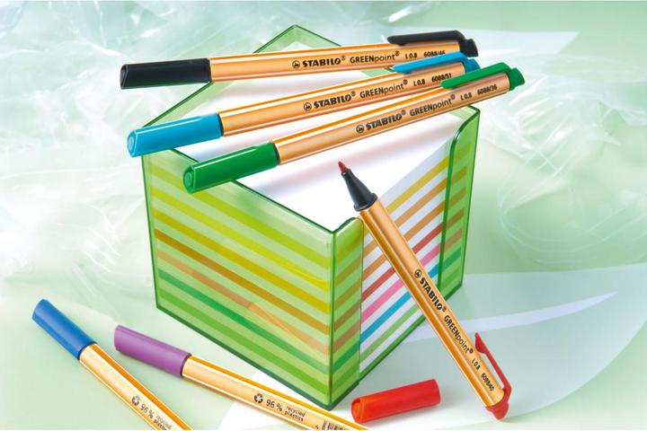 Image du produit STABILO Stylo feutre écologique GREENpoint (Rouge, Noir, Vert, Bleu, 4 x)