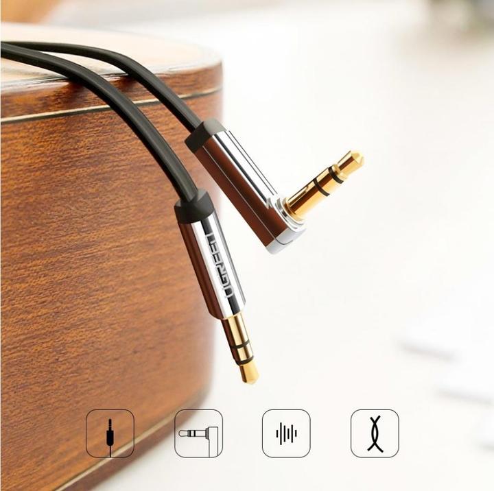 Immagine prodotto Ugreen Cuffie AUX audio a banda piatta angolate (3 m, Connettore da 3,5 mm (AUX))