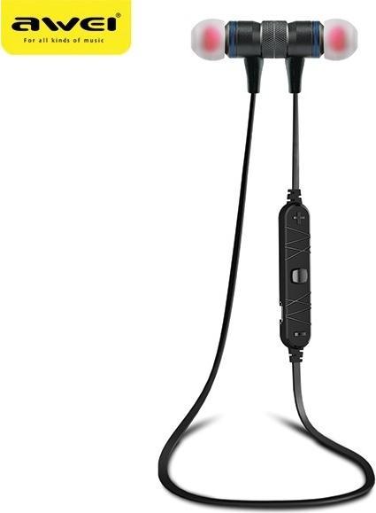 Actual product image Awei słuchawki sportowe Bluetooth A920BL czarny/black magnetyczne (ANC, 6 h, Cable)