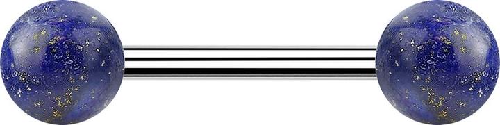 Produktbild Star Piercing Barbell mit zwei Kugeln Sodalith Stein (Chirurgenstahl 316L, ohne Messing, Mineralisch)