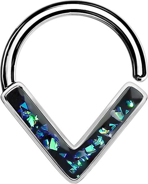 Immagine prodotto Star Piercing Anello Micro Piercing argento Angolo con Opale verde (Acciaio chirurgico 316L, senza ottone)