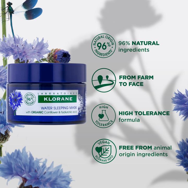 Produktbild Klorane Feuchtigkeitsspendende Nachtmaske mit BIO-Kornblume (50 ml)