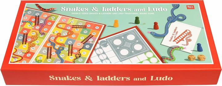 Actual product image Rex London double-sided board games ludo and snakes and ladders