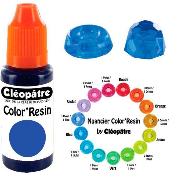 Actual product image Cléopâtre COLOR'RESIN, transp. resin paint 15 ml (Blue, 15 ml)