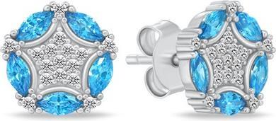 Actual product image Brilio Silver - Silver earrings with blue and clear zircons EA1144WAQ