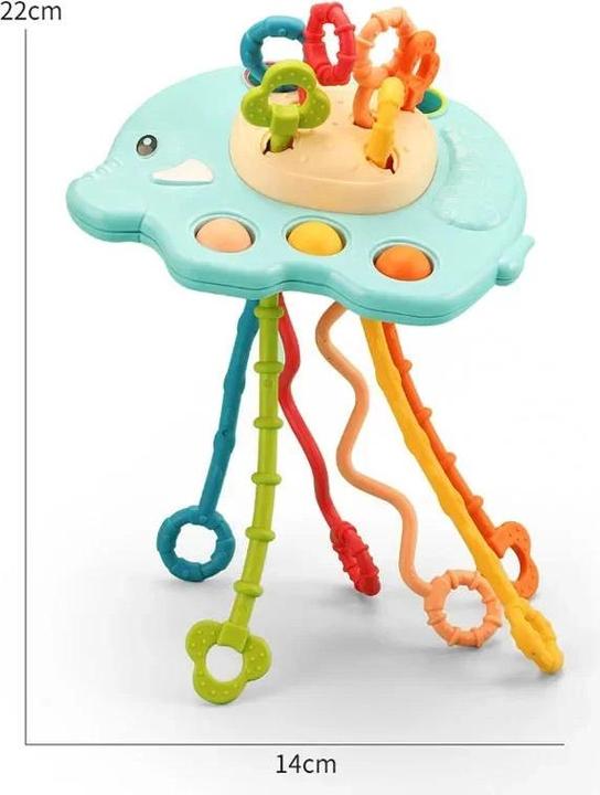 Actual product image Activity Board 1-3 years silicone pull string educational toy 3 in 1 develop teething sensory skills