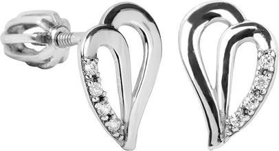 Actual product image Brilio Silver - Silver heart earrings with crystals 436001 00387 04